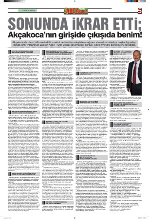 Akcakoca Postası Gazetesi Baskıları